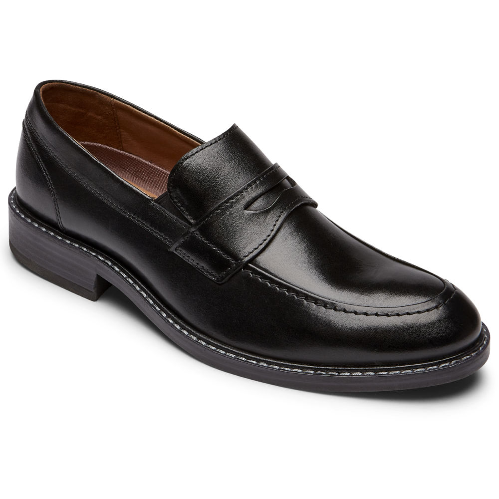 Rockport Mens Loafers Black - Kenton Penny - UK 710-ZVHTXN